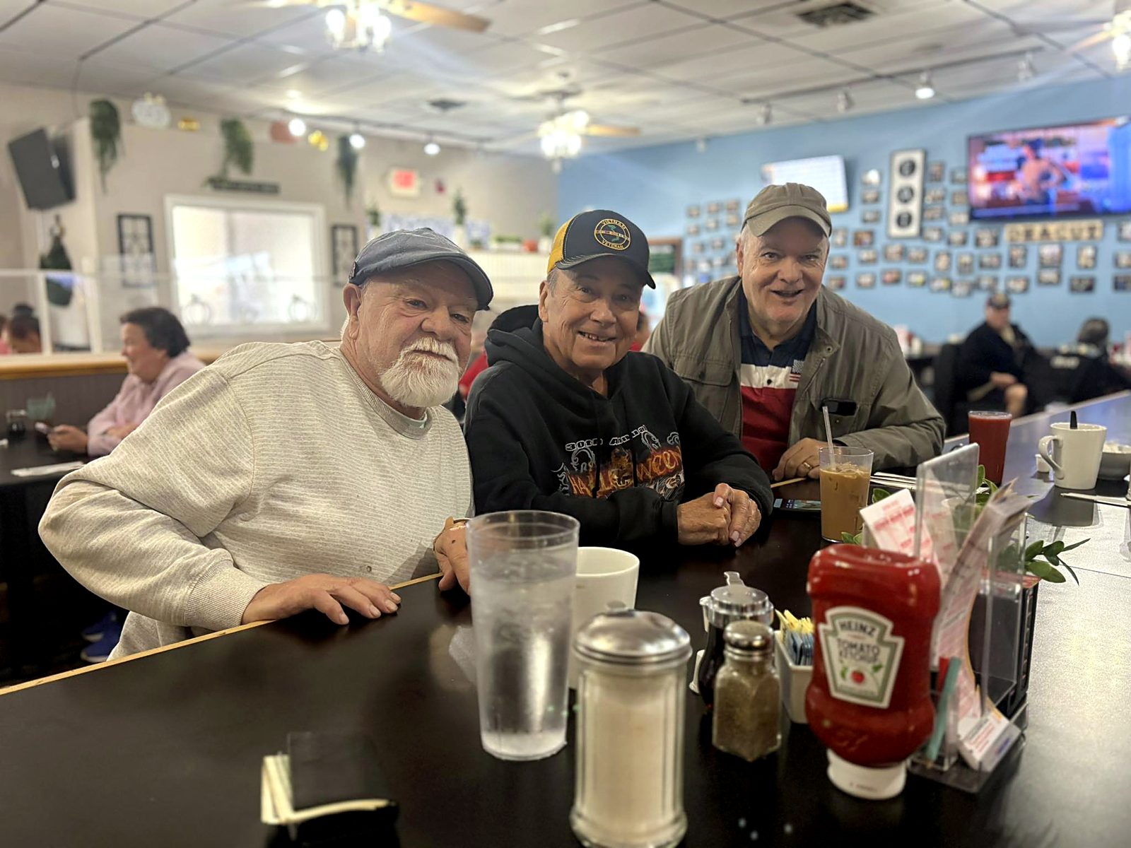 Friends at the counter